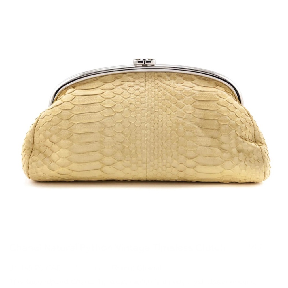 CHANEL NATURAL PYTHON VINTAGE TIMELESS CLUTCH